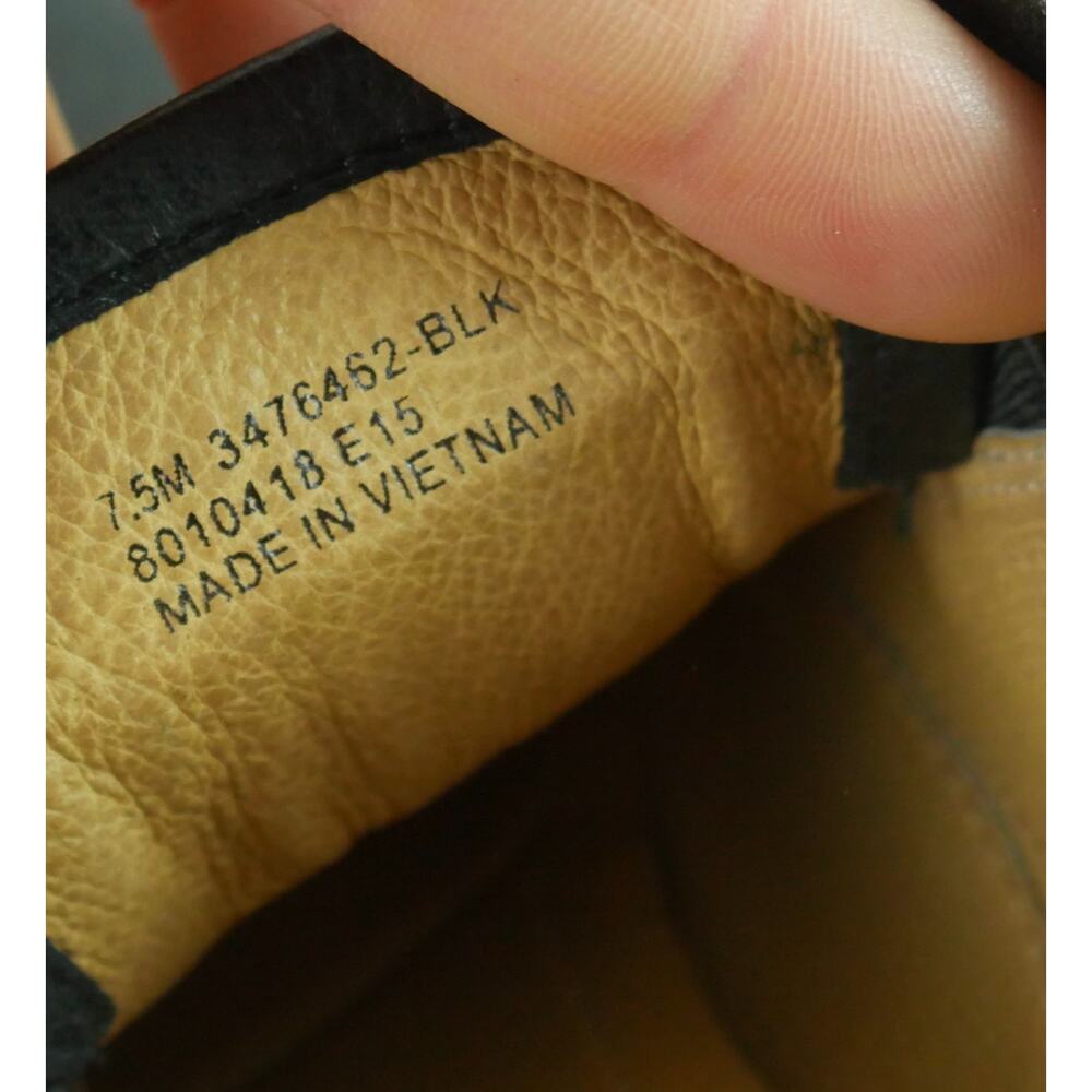Frye Stella Slip On Bootie Size 7.5 Black Leather Chunky Heel Academia Round Toe - Picture 14 of 15
